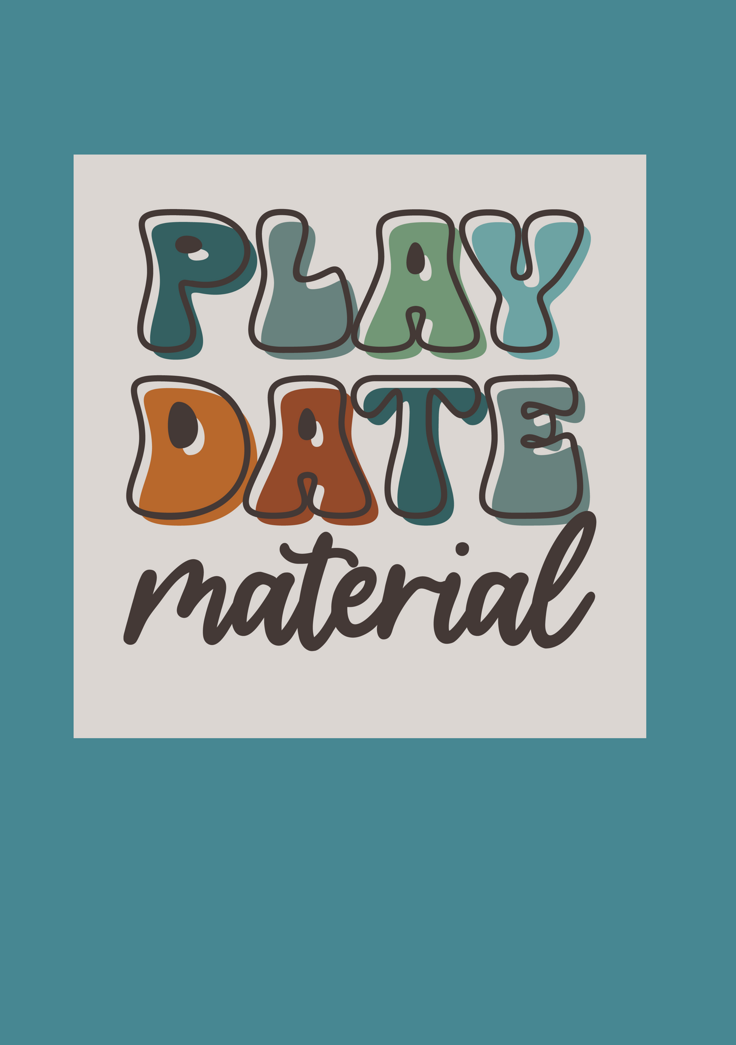 Play Date Material Panel - Deep Teal 100% Cotton Jersey