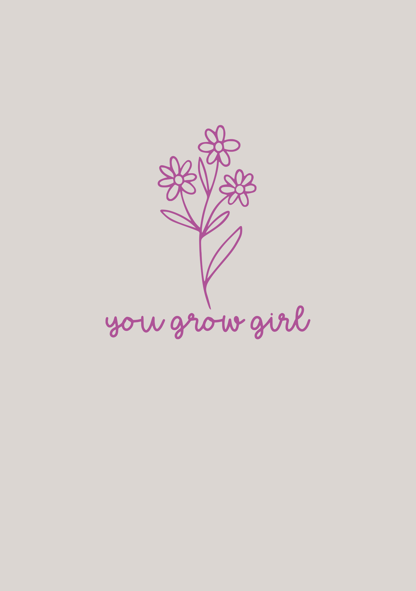 You Grow Girl Panel - Sandy Grey 100% Cotton Jersey