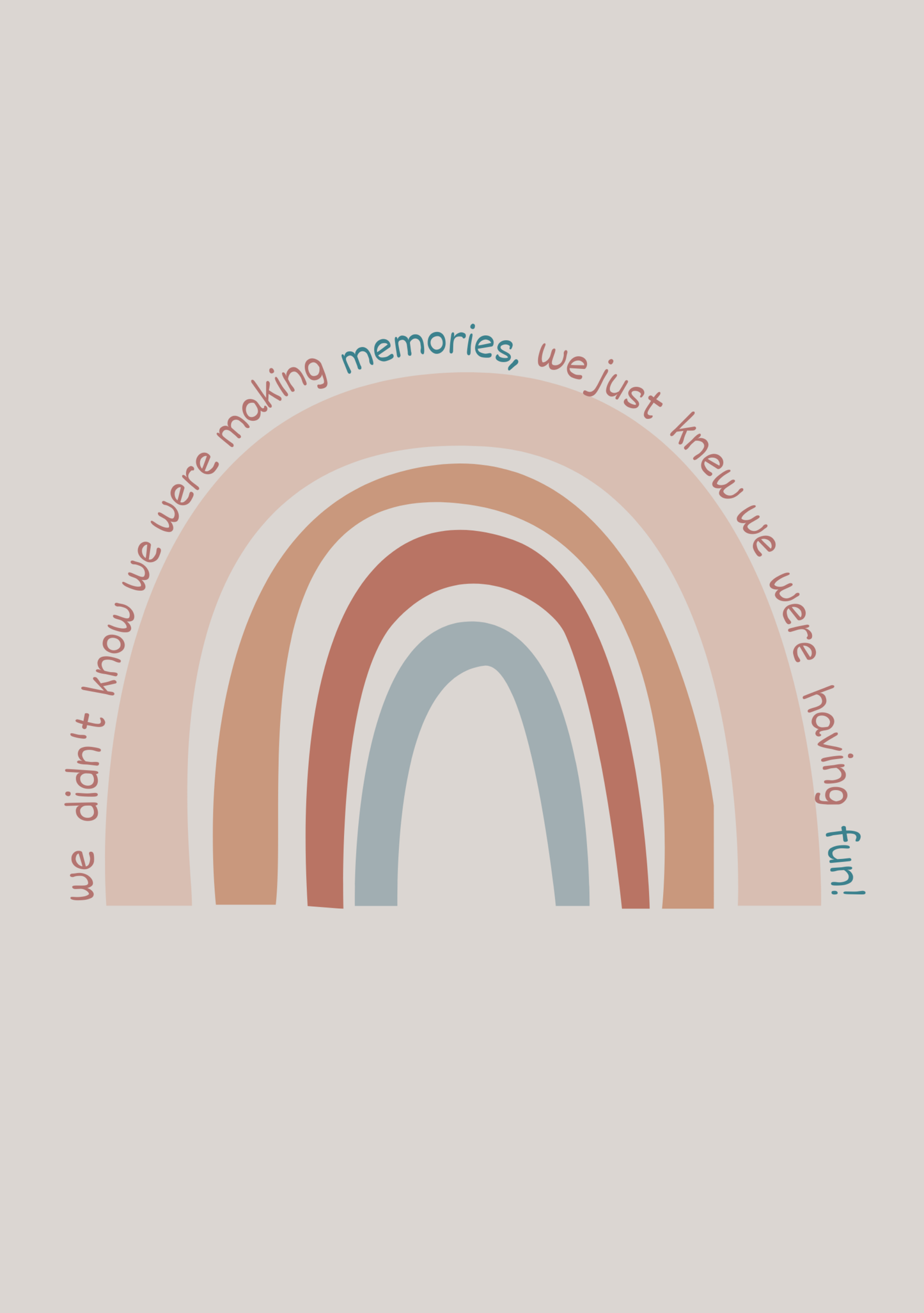 Fun Memories Panel - Sandy Grey 100% Cotton Jersey
